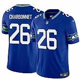 Men's Seattle Seahawks #26 Zach Charbonnet Royal 2024 F.U.S.E Throwback Vapor Limited Stitched Jersey,baseball caps,new era cap wholesale,wholesale hats